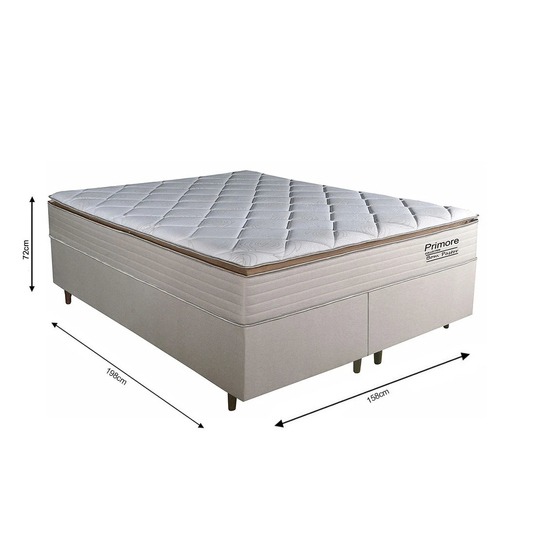 Conj Cama Box Primore D45 Queen 158x198x67