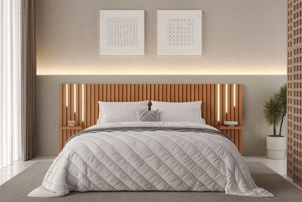 Cabeceira Lyon New Ripada C/led Mavaular Naturale