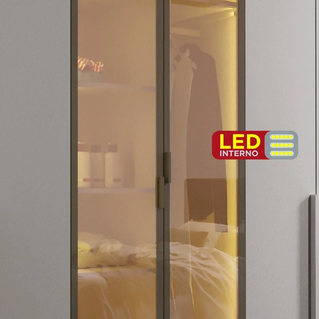 Guarda Roupa Casal Modernita Reflecta 6 portas